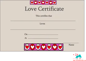 Blank Love Certificate Template PNG image