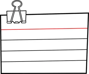 Blank Note Paperwith Binder Clip PNG