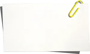 Blank Note Paperwith Yellow Paperclip