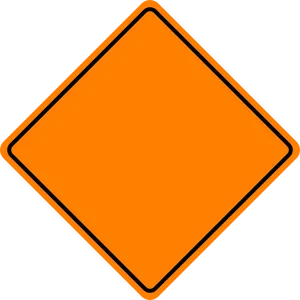 Blank Orange Diamond Road Sign PNG image