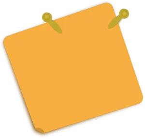 Blank Orange Note Paperwith Push Pins