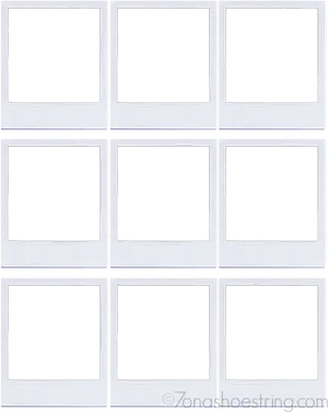 Blank Polaroid Frames Grid PNG image