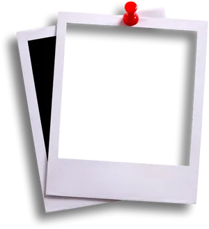 Blank Polaroid Frames Pinned PNG image