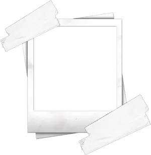 Blank Polaroid Frames Taped Background PNG image