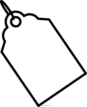 Blank Price Tag Outline PNG