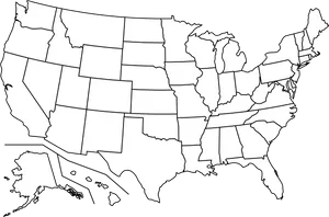 Blank U S A Map Outline PNG image