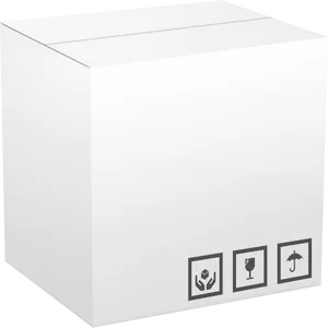 Blank White Shipping Box PNG image