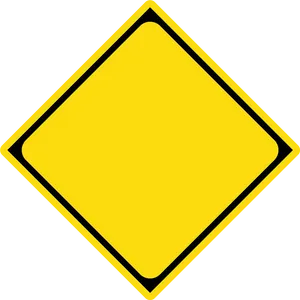 Blank Yellow Diamond Road Sign PNG image