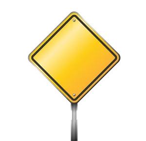 Blank Yellow Road Sign PNG image