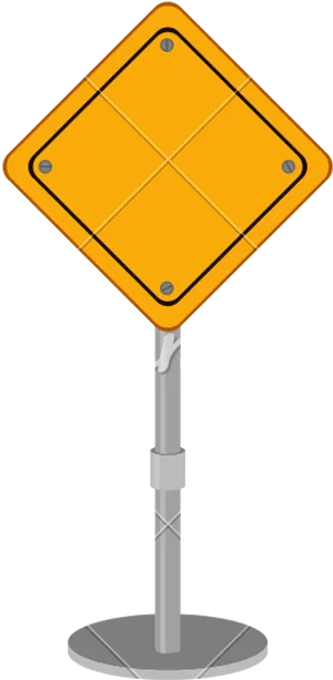 Blank Yellow Road Sign Illustration PNG image