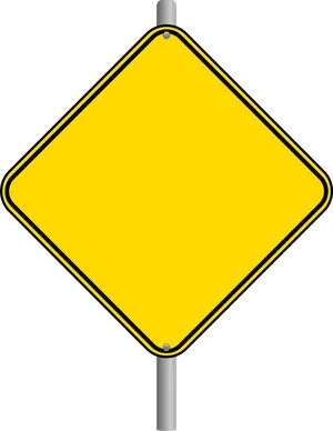 Blank Yellow Road Sign PNG