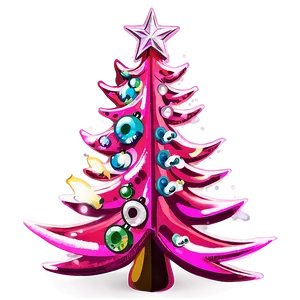 Blazing Pink Christmas Tree PNG 06122024 PNG