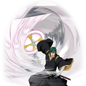 Bleach Character Unleashing Power PNG image