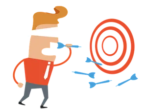 Blindfolded Archer Missing Target PNG image