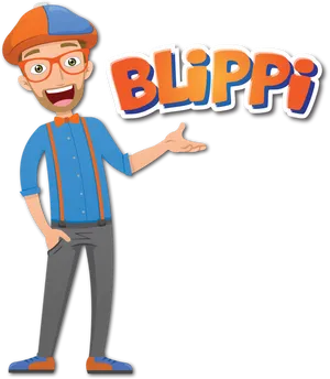 Blippi Character Presentation PNG image