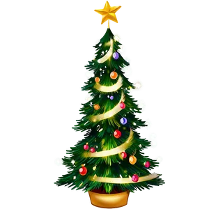 Blissful Christmas Tree Cartoon PNG Ppx PNG