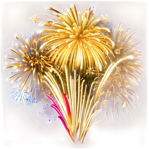 Blissful Gold Fireworks PNG 06292024