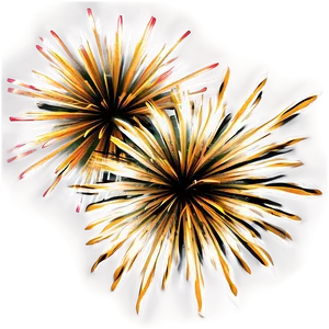Blissful Gold Fireworks PNG 56