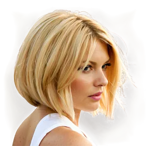 Blond Hair Bob Cut PNG 06262024