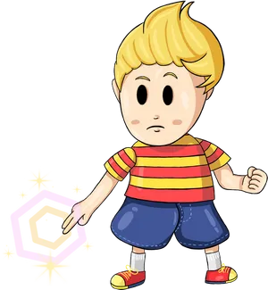 Blonde Animated Boy Magic Cube Illustration PNG
