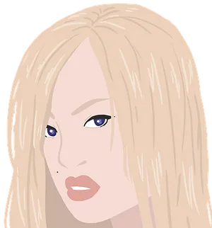 Blonde Animated Portrait PNG image