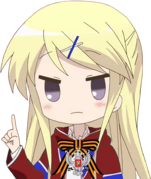 Blonde Anime Character Gesture PNG image