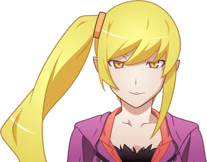 Blonde Anime Character Smirk PNG image