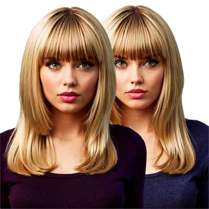 Blonde Bangs With Bob Cut PNG 8 PNG