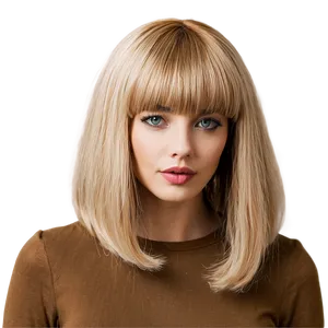 Blonde Bangs With Bob Cut PNG Det PNG