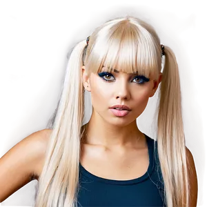 Blonde Bangs With Ponytail PNG 06282024
