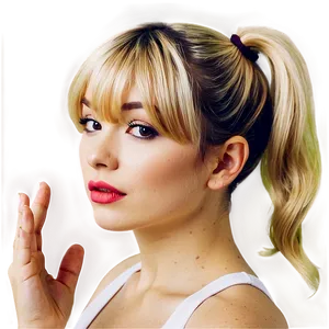 Blonde Bangs With Ponytail PNG 06282024