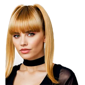 Blonde Bangs With Ponytail PNG Ppi35