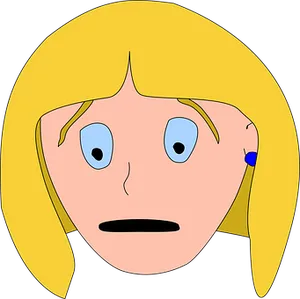 Blonde Cartoon Girl Surprised Expression