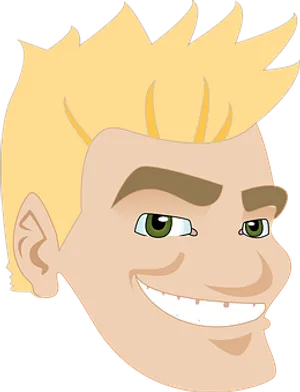 Blonde Cartoon Man Smiling