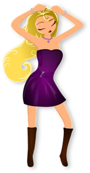 Blonde Cartoon Woman Posing