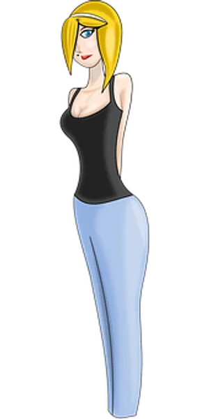 Blonde Cartoon Woman Vector