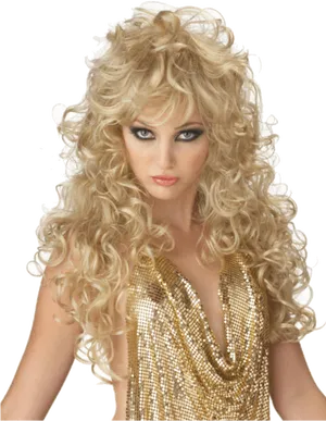Blonde Curly Hair Mannequin PNG image