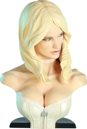 Blonde Female Bust3 D Render PNG image