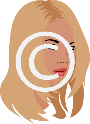 Blonde Hair Vector Portrait PNG image