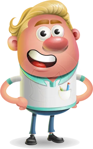 Blonde Haired Cartoon Dentist