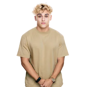 Blonde Haired Manin Beige Shirt PNG