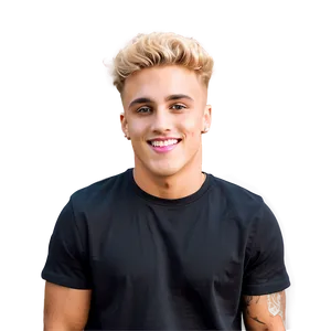 Blonde Haired Manin Black Shirt PNG image