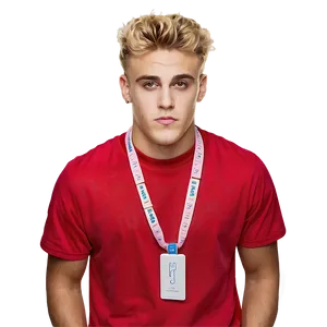 Blonde Haired Manin Red Shirt