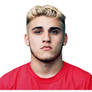 Blonde Haired Manin Red Shirt PNG image