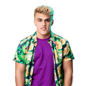 Blonde Haired Manin Tropical Shirt PNG image