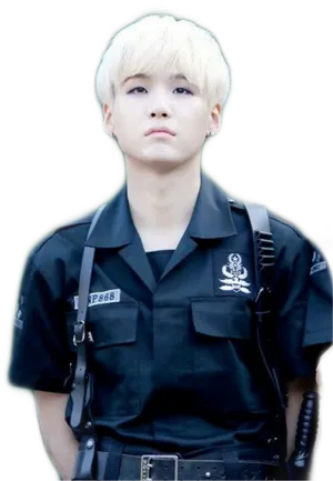 Blonde Haired Policeman Uniform PNG image