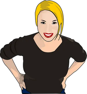 Blonde Haired Woman Vector Portrait PNG image