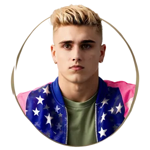 Blonde Haired Young Manin Star Spangled Jacket PNG