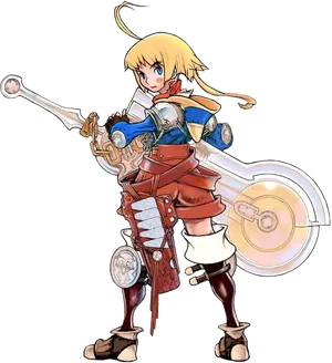 Blonde Knight Gaming Character PNG image