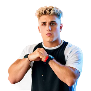 Blonde Man Checking Watch PNG